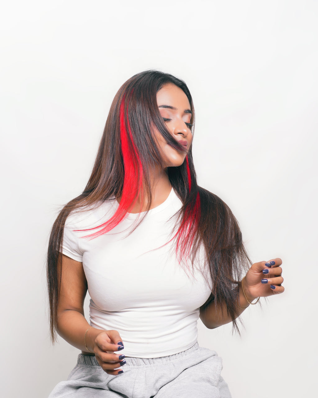 Red Clip-In Streak