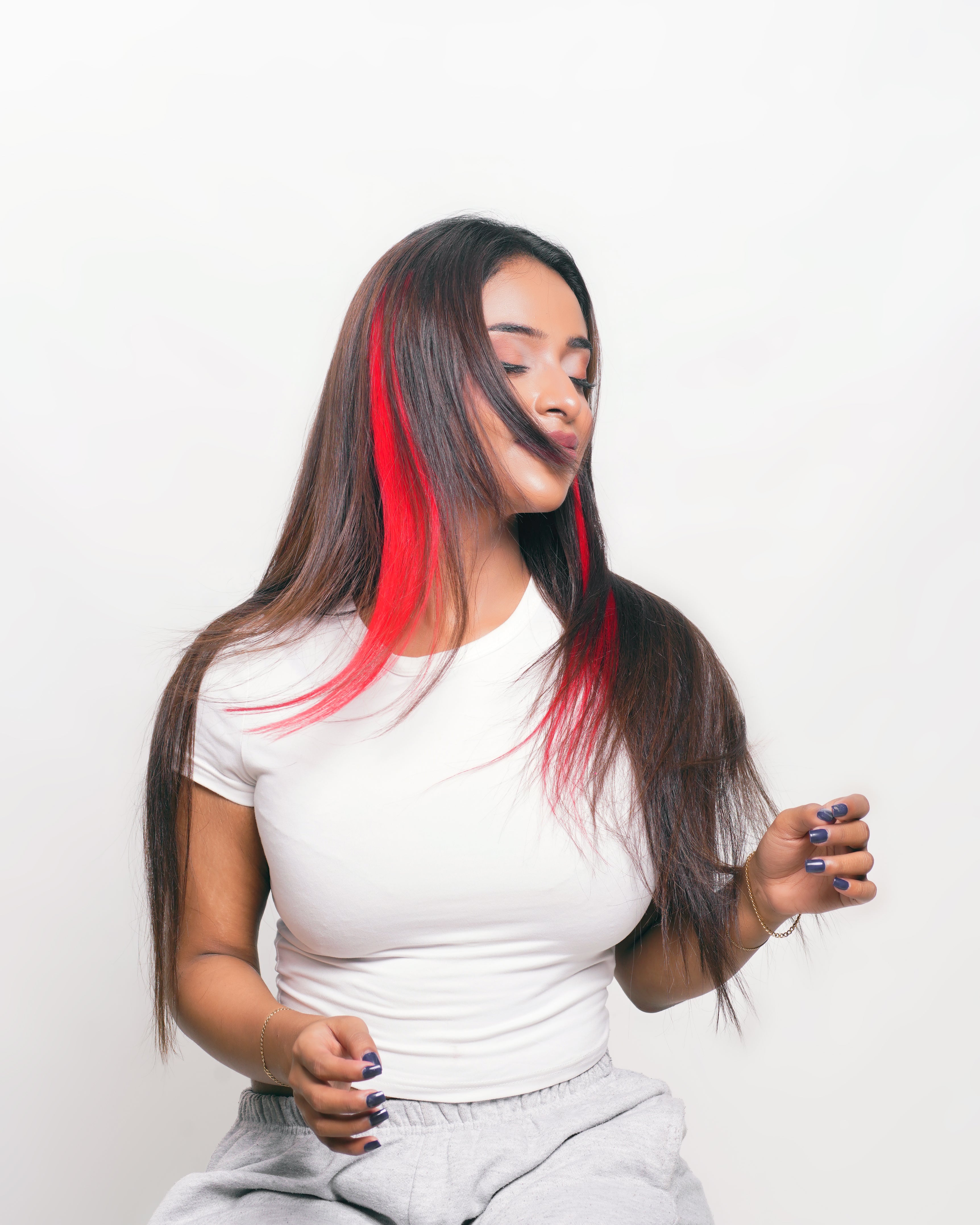 Red Clip-In Streak